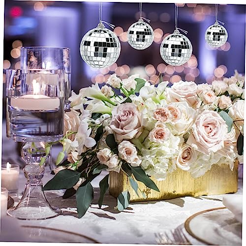 Adornos colgantes de bola espejada plateada, 36 piezas, para fiestas, bodas y eventos miniatura 2