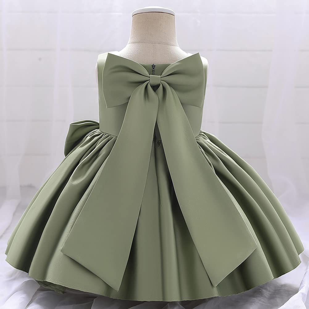 IBAKOM Mädchen Bowknot Tutu Prinzessinnen-Kleid für Mädchen, zum Geburtstag, für Hochzeit, Taufkleid, grün, 18-24 Monate
