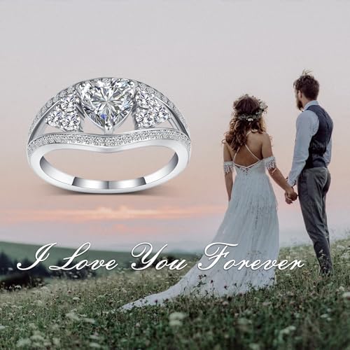 2.3 Carat(cttw) Heart-Cut Moissanite Engagement Rings for Women,10K 14K 18K Real Gold Wedding Bands,Bridal Rings with Free Engraving4