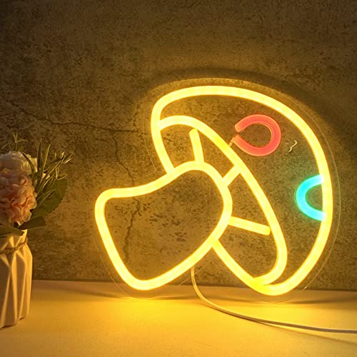 Image of LED Neon Mushroom Cute Neon Sign, USB Powered Neon Signs Night Light, 3D Wall Art & Game room Bedroom Living Room party Decor lamp for Children Kids Girls Boys