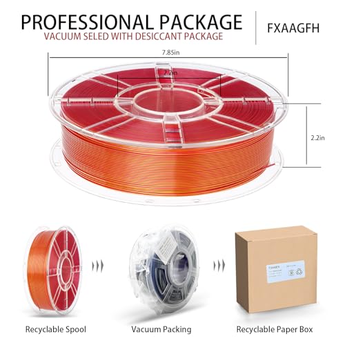 Image of 1KG 3D Printer Filament Bundle, 3 D PLA Printing Filament 1.75mm, Dual Color, + /-0.03mm, 1kg /2.2lbs Silk Golden Red