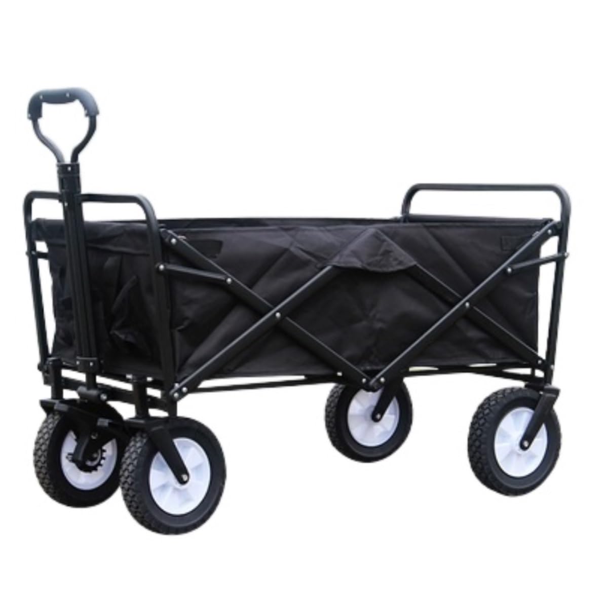 Carrito utilitario plegable para exteriores con ruedas anchas todo terreno, portátil, conveniente para camping, playa, deportes, compras, diseño plegable para un fácil transporte
