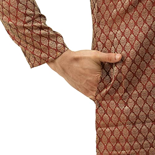 Image of SOJANYA (Since 1958, Men's Silk Blend Grey Kurta Pyjama & Silk Blend Jacket Combo