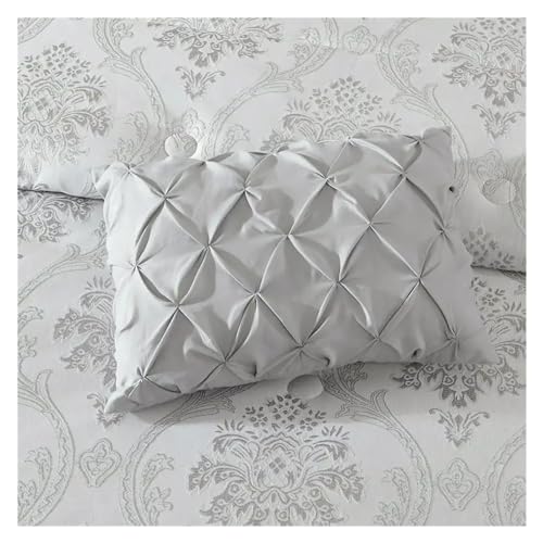 Edredón jacquard de 7 piezas plateado ropa de cama suave edredones acolchados 6