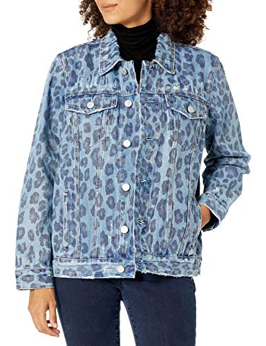 [BLANKNYC] Women's Leopard Printed Denim Trucker Jacket | Welcome to the Jungle, MD