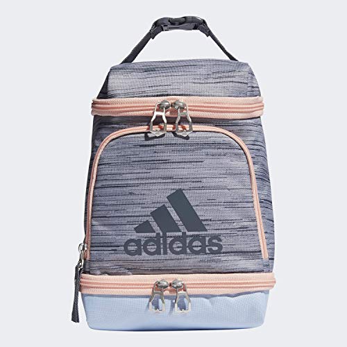 adidas Unisex Excel Insulated Lunch Bag, Lopper Grey Two/Glow Blue/Glow Pink/Onix, ONE SIZE