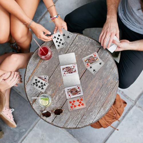 2 Decks Black Gold Standard Spielkarten, PVC Wasserdicht Pokerkarten Set, Wasserdichtes Kartendeck, Diamant Kunststoff Folie Poker Set für Texas Hold'em, Euchre, Canasta, Gin Rummy und Baccarat – Bild 7