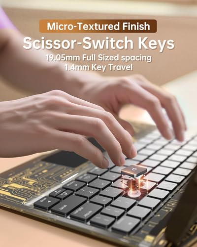 Image of Intermerge Case with Keyboard for iPad Pro 11 M5 /M4 2025 /2024, Transparent | 360 swivel, multi-touch trackpad, 7-color RGB backlit keys, Pencil holder, Type-C charging, power indicator
