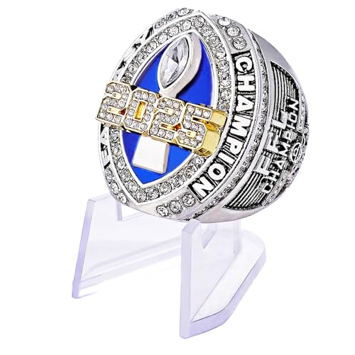 guancrown 2025 Fantasy Football Championship Ring Award Prize Trophy Sports Winner FFL Champion Ring (ring with stand, size 14)