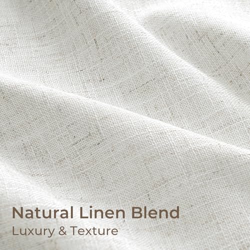 Pinch Pleated Blackout Curtains 90 Inches Long, Linen Blend, 100% Blackout Drapes with 20 Hooks, Ideal for Bedroom and Living Room, 40" W x 90" L (Pack of 2), Neutral White