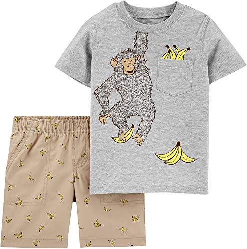 Carter's 2-Piece Monkey Tee & Poplin Short Set (12 Months)