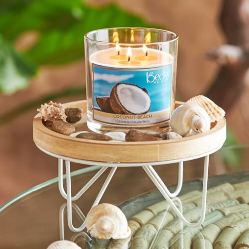 Becky Home Coconut Beach Scented 3-Wick Candle In Glass Jar thumb #2