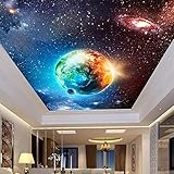3D Papel Pintado Mural Papel Pintado De Techo Cenit Hotel Bar Ktv Club Papel Pintado De Techo Cielo Estrellado Tierra Mural-430cm×300cm