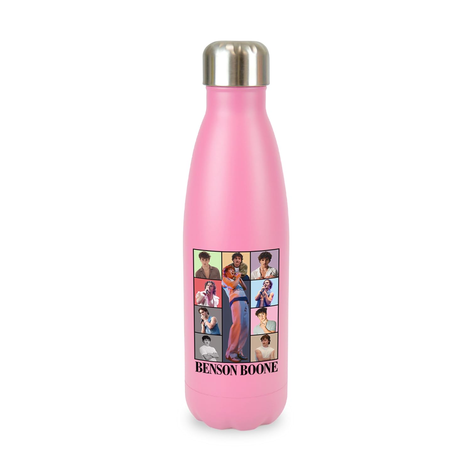 New Spirit Original Baby Pink Boxes Design Benson Boone, Screw Top Lid Stainless Steel Water Bottle Drinks Cup Water Bottle Refill Cute Fun Explore Travel