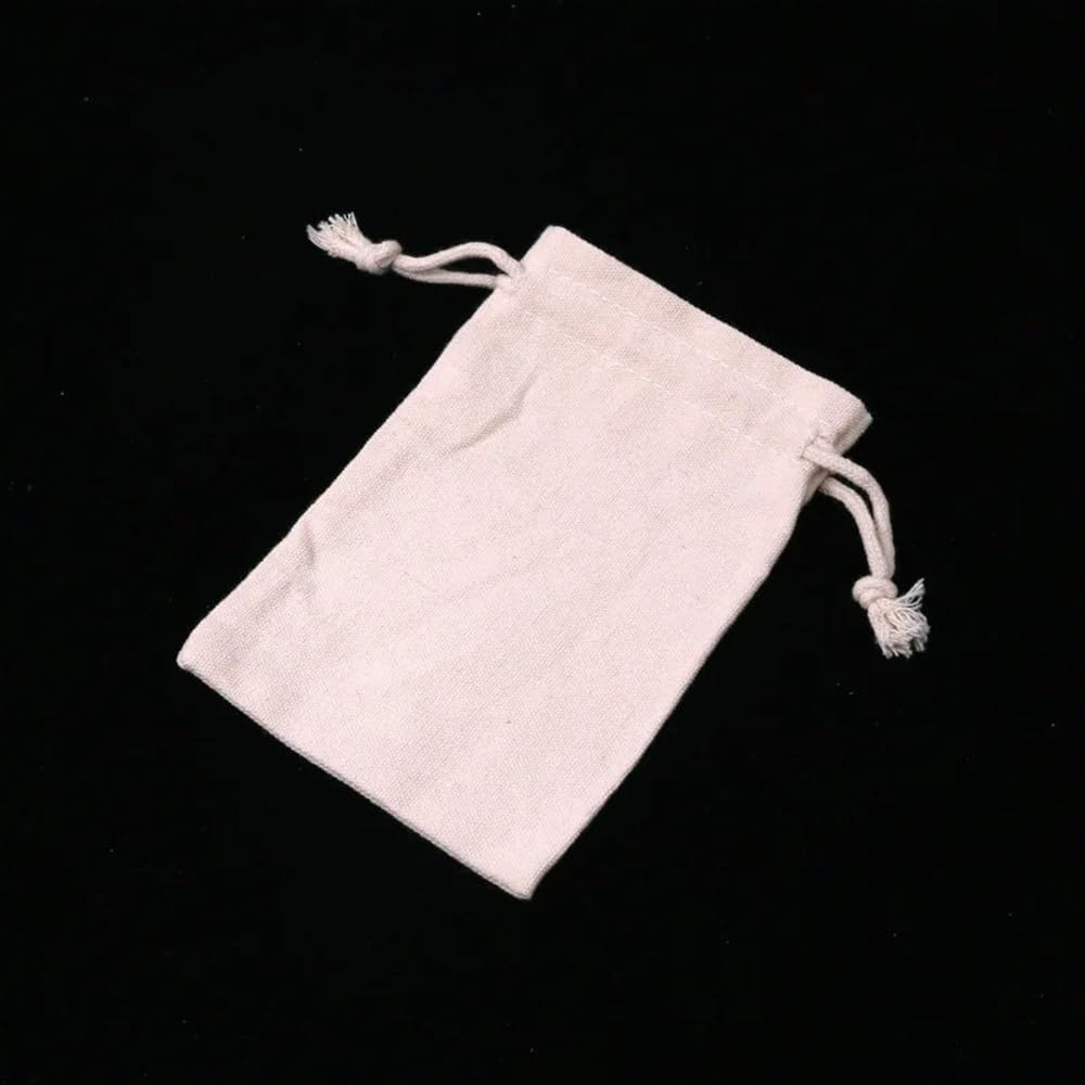 GIOTEL 10pcs Thickened Lock Edge Natural Color Drawstring Gift Canvas Bag Jewelry Jade Bracelet Dust Cloth Bag Stationery Storage Bag(30x40cm)