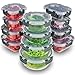 FineDine Airtight Glass Storage Containers with Hinged Locking Lid BPA Free for Meal Prep/Moving/Freezer/Oven