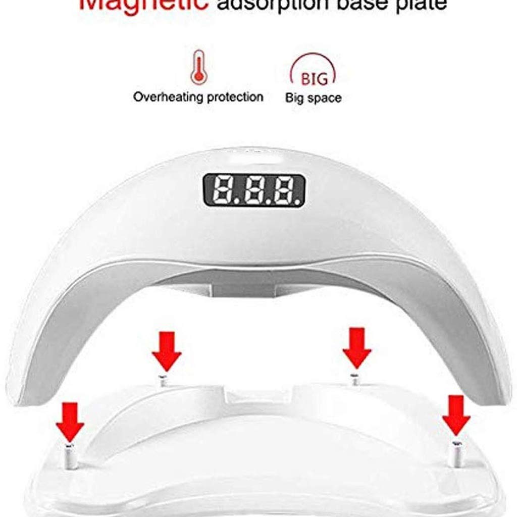 FAXIOAWA Macchina per fototerapia Bianca, Lampada per Unghie Professionale da 48 W, Lampada per polimerizzazione delle Unghie