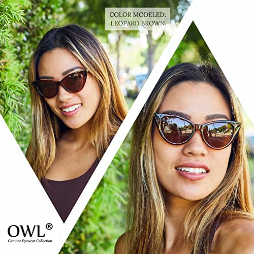 OWL Cat Eye Sunglasses for Women Vintage Retro 1950's Shades Smoke Clear Lens - Image 4