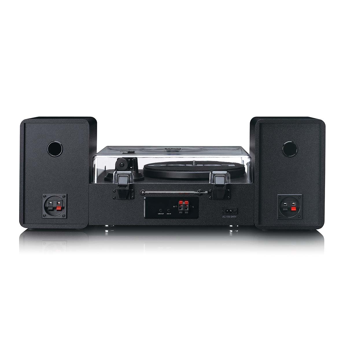 Lenco MC-760BK Giradischi con altoparlante - Giradischi 60 W - Lettore Vinile Bluetooth 5.3 - Record Player - DAB+ - Legno/Nero