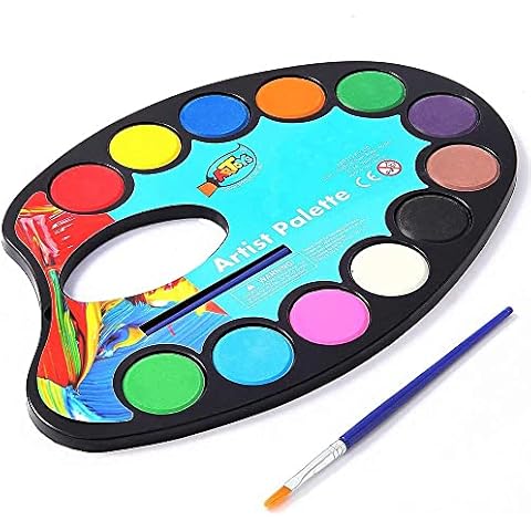 Watercolour Paint Kit, Solid Watercolour Paint Set,12 Colors Watercolor Block Perfect for Kids, Art Supplies for Beginners and Professional Artist Cover