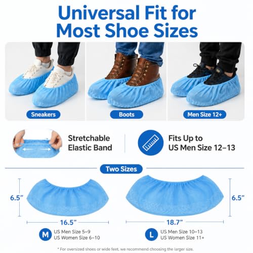 Couvre-chaussures antidérapants jetables de taille unique pour éviter les glissades