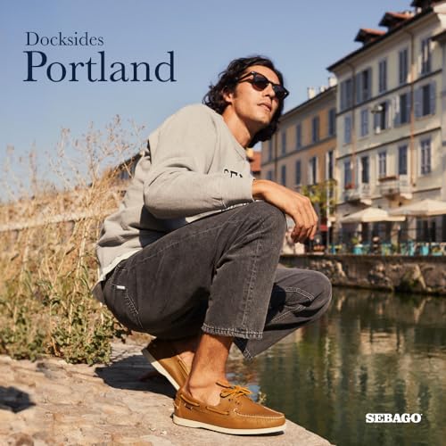 Image of Sebago Portland Boat Shoes - Full-Grain Leather Moccasins, Handsewn with Leather Sock Lining and Non-Marking, Slip-Resistant Sipped Rubber Outsoles