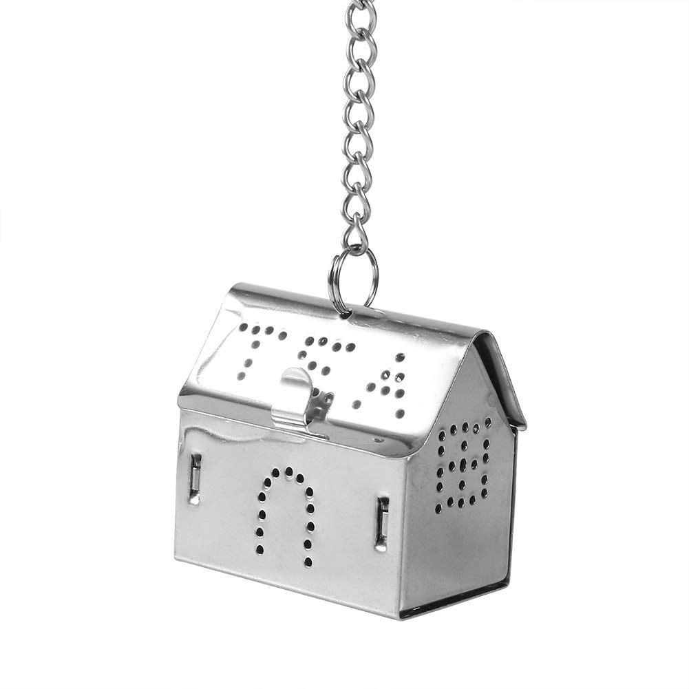 Stainless Steel Tea S Er, Love Cute House Shape Extra Fine Home Kitchen Strainer Mesh Ers with Chain Hook for Brew Seasonings