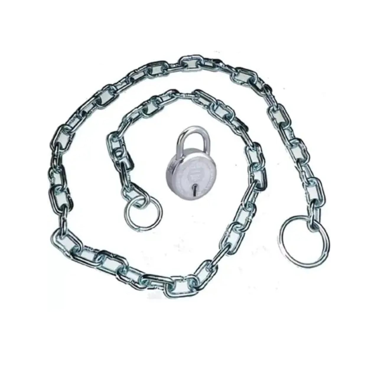 Iron Metallic Lock Chain - Thick Silver Chain, 3 Feet- Multipurpose Security for Gates, Fences, Luggage, Cycles, Bikes, and More(Lock Included)-image-28
