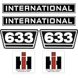  IHC International 633 Schwarz Weiß Klein Traktor Schlepper Aufkleber Klebefolie