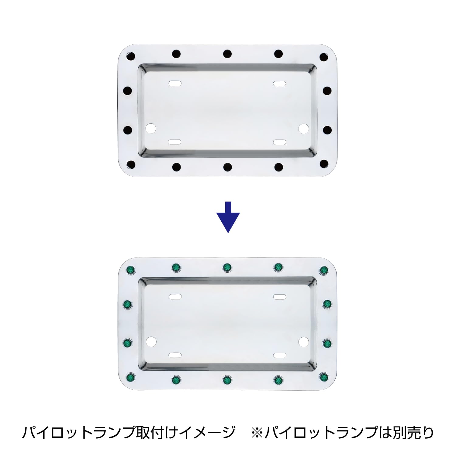Amazon.co.jp: ジェット イノウエ(JET INOUE)パイロットランプ穴付 角 
