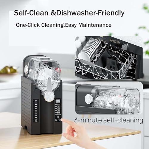 1,6 l Slush-Maschine, Granita-Maschine für Zuhause, professionelle Maschine für gefrorene Getränke, kein Eis erforderlich, Slush-Maker für Partys, Frappés, Milchshakes, Cocktails, Wein Black,1600ML – Bild 7