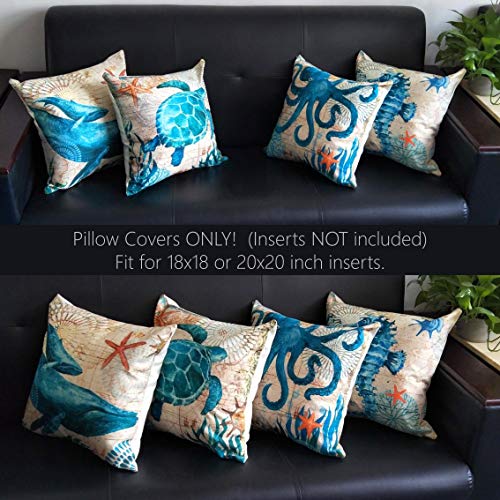 4-Pack-Ocean-Theme-Pillow-Covers-18x18in-Beach-Coastal-Decor-Outdoor-Cushions-Seashell-Throw-Pillow-Covers-for-Couch-Sofa-Bed-WO-Insert-Turtle-Seahorse-Whale-Octopus 51jhgaMIoLL