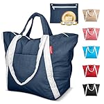 Bodysurf Beach Bags Waterproof Sandproof - Packable Foldable Nylon Zipper Tote Bag for Travel Lightweight, Pool, Boat, Cruise