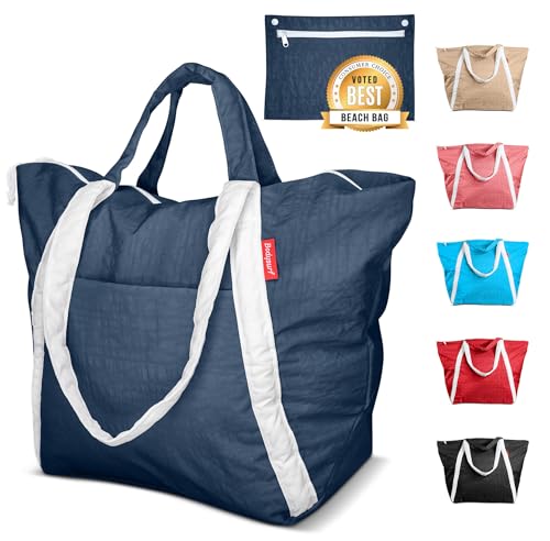 Bodysurf-Beach-Bags-Waterproof-Sandproof-Packable-Foldable-Nylon-Zipper-Tote-Bag-for-Travel-Lightweight-Pool-Boat-Cruise Bodysurf Beach Bags Waterproof Sandproof - Packable Foldable Nylon Zipper Tote Bag for Travel Lightweight, Pool, Boat, Cruise - Image 1