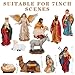 Soaoo 12 Pcs Nativity Sets for Christmas Indoor,7 Inch The Life Christmas Nativity Scene Figures Jesus,Stable,Palm Tree and Chests Tabletop Decor Gifts