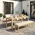 Wisteria Lane 3 Pieces Acacia Patio Dining Set for 4, Patio Dining Table and Chairs Set with Cushion, Modern Outdoor Dining Furniture Set for Lawn Backyard Garden Deck, Beige