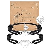 Pulseras de Pareja: 10 Modelos Románticos para Enamorados CheersLife Pulseras para Parejas Magnéticas,Regalos de Pareja Pulseras Pareja Relación Distancia Pulsera para Amigo Pulsera Pareja Ajustable de Cuerda Trenzada para Mujeres Hombres Amigos Novio Novia
