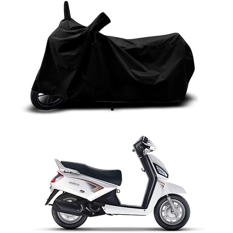 Image of 100% Scratchproof /UV-Rays /Heat Protection /Birds Dropping /Water Resistant /Dust Proof /Waterproof /Full Bike Scooty Two Wheeler Body Cover Compatible for Gusto 110 All Varients[Black]