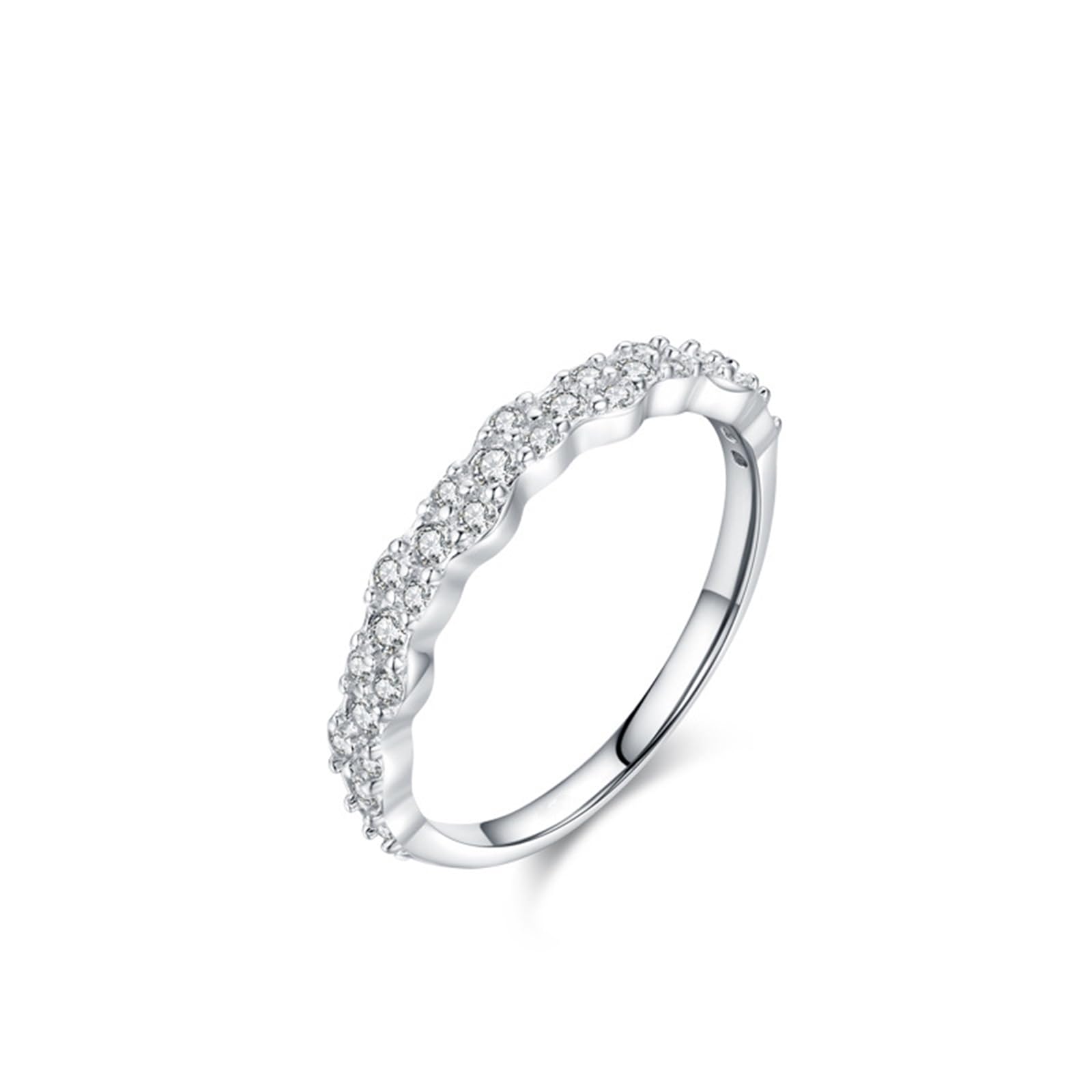 Pierścionek ślubny damski, złoty, zaręczynowy, prawdziwe złoto, elegancki pierścionek z moissanite, białe złoto, pierścionek damski
