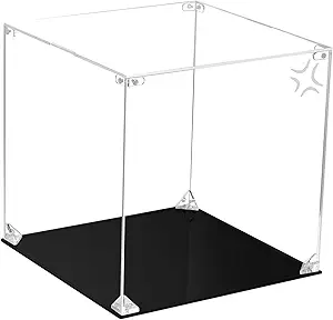 CHILLCASE Clear Acrylic Display Case with Meaningful Engraving Design,Self-Assembled Display Box,Dust-Proof Showcase for Action Figures Collectibles(Angry,7.9×7.9×7.9 inch