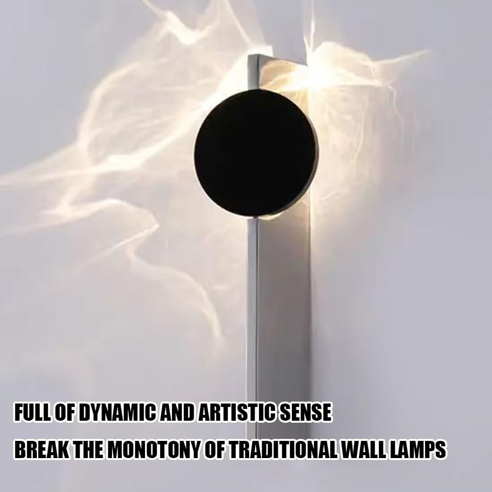 LED Wave Wandleuchte Drehbar Silber Innen Wandlampe Wasserwellen Rund Schwarz Wohnzimmerlampe Dimmbar 3 Farbmodi 3000K/4500K/6000K Wandbeleuchtung Chrome Modern 2 Flammig Lampe Wand,A