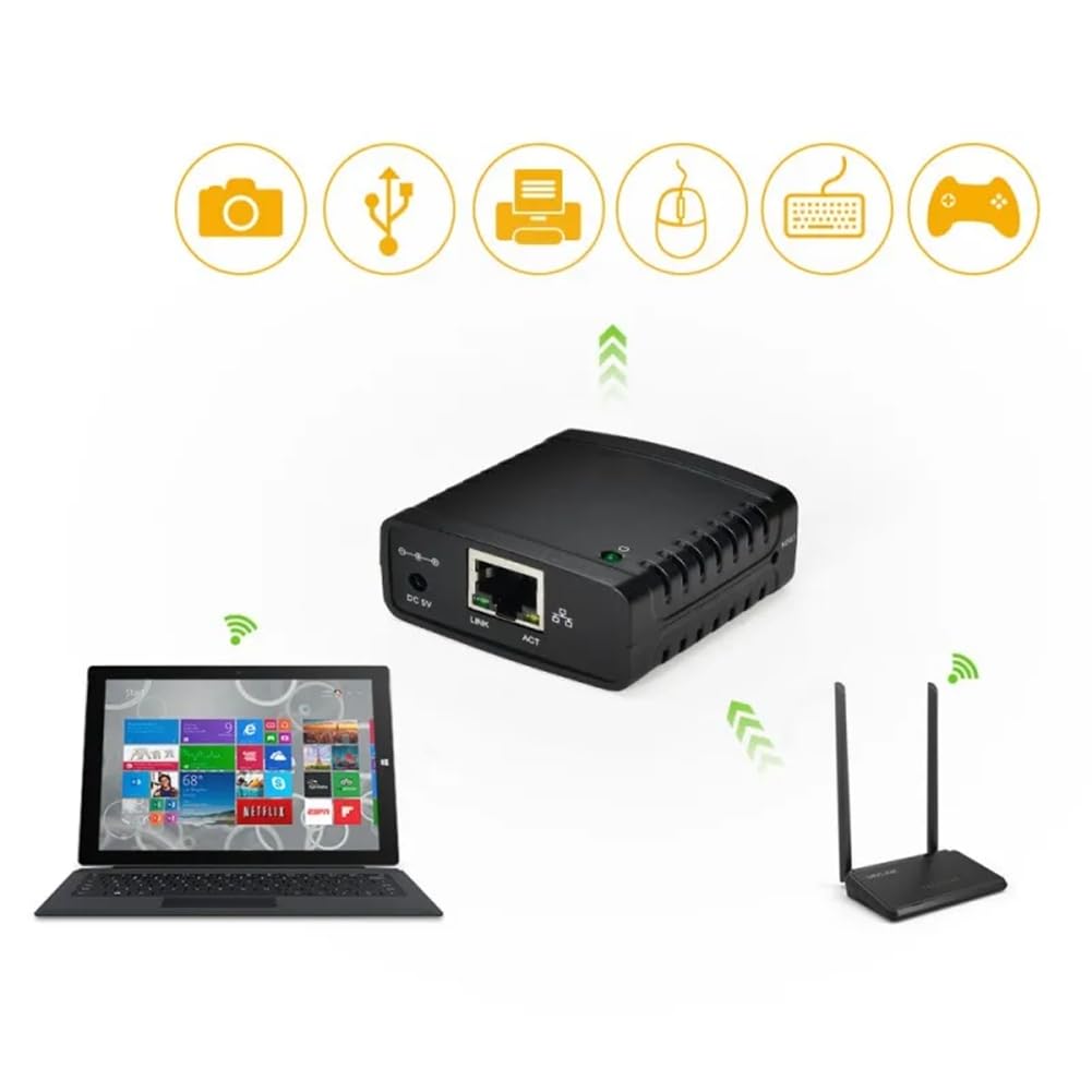 Serveur d'impression USB 2.0 LRP 100 Mbps LAN Ethernet HUB Adaptateur Secteur Prise UE