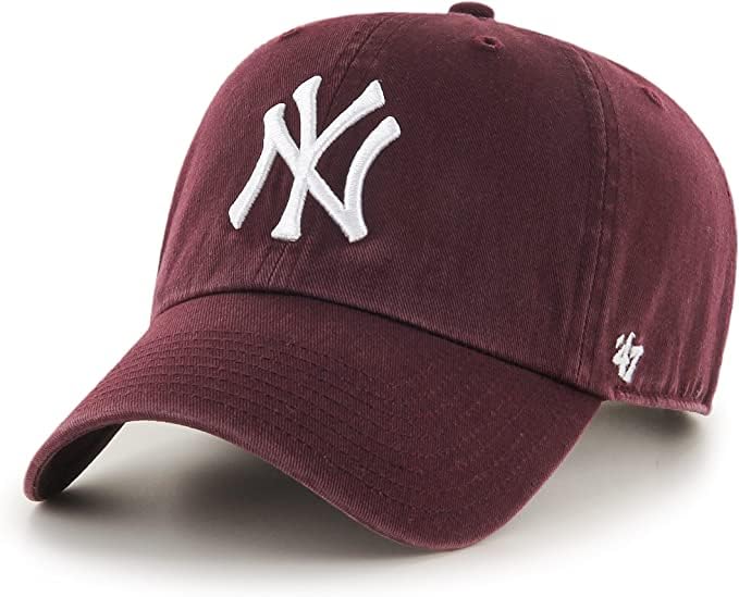 '47 New York Yankees Adjustable Cap Clean Up MLB, New York Yankees Maroon, One Size โ image 1