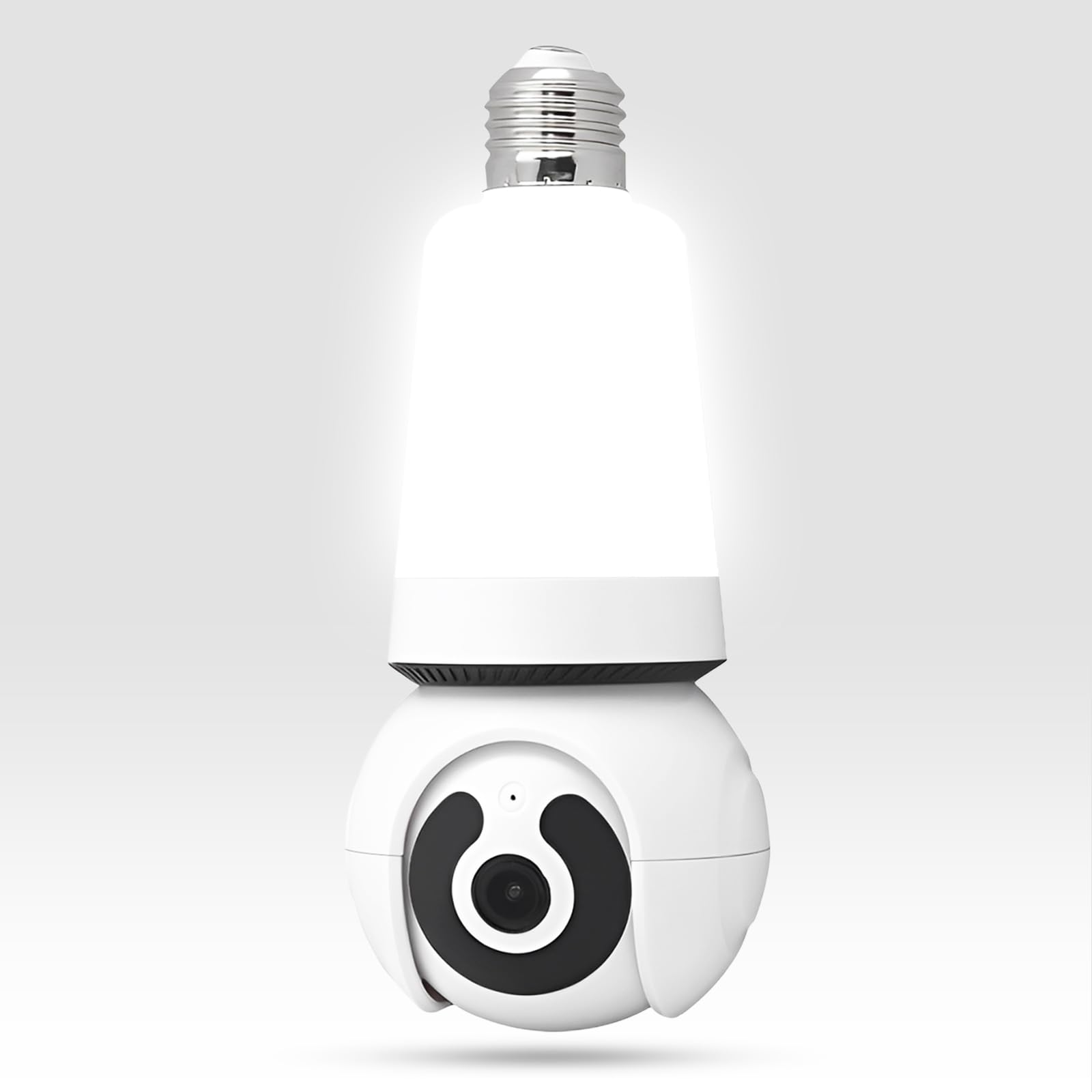Biqiure - Bombilla WiFi para cámara, 1080P, cámara de vigilancia con toma de lámpara E27, sirena y alarma luminosa, visión nocturna de color