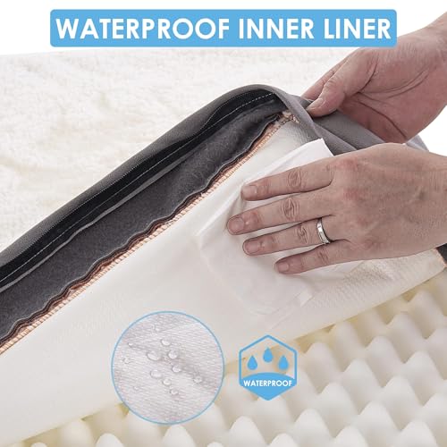 Image of Sunheir Washable Large Dog Bed Covers Soft Plush Replacement, Waterproof Dog Bed Liner, Pet Bed Cover with Zipper 24x16x3 Inches, Lightgrey, Cover Only