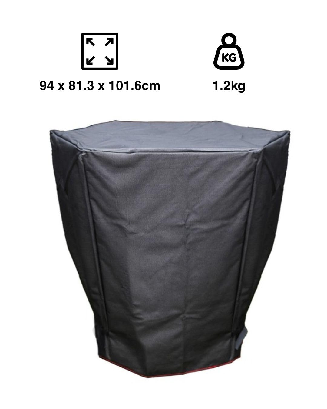 Barbecook copertura per barbecue, telo di protezione per barbecue a legna Nestor, copertura premium, nero, 94×81×102cm