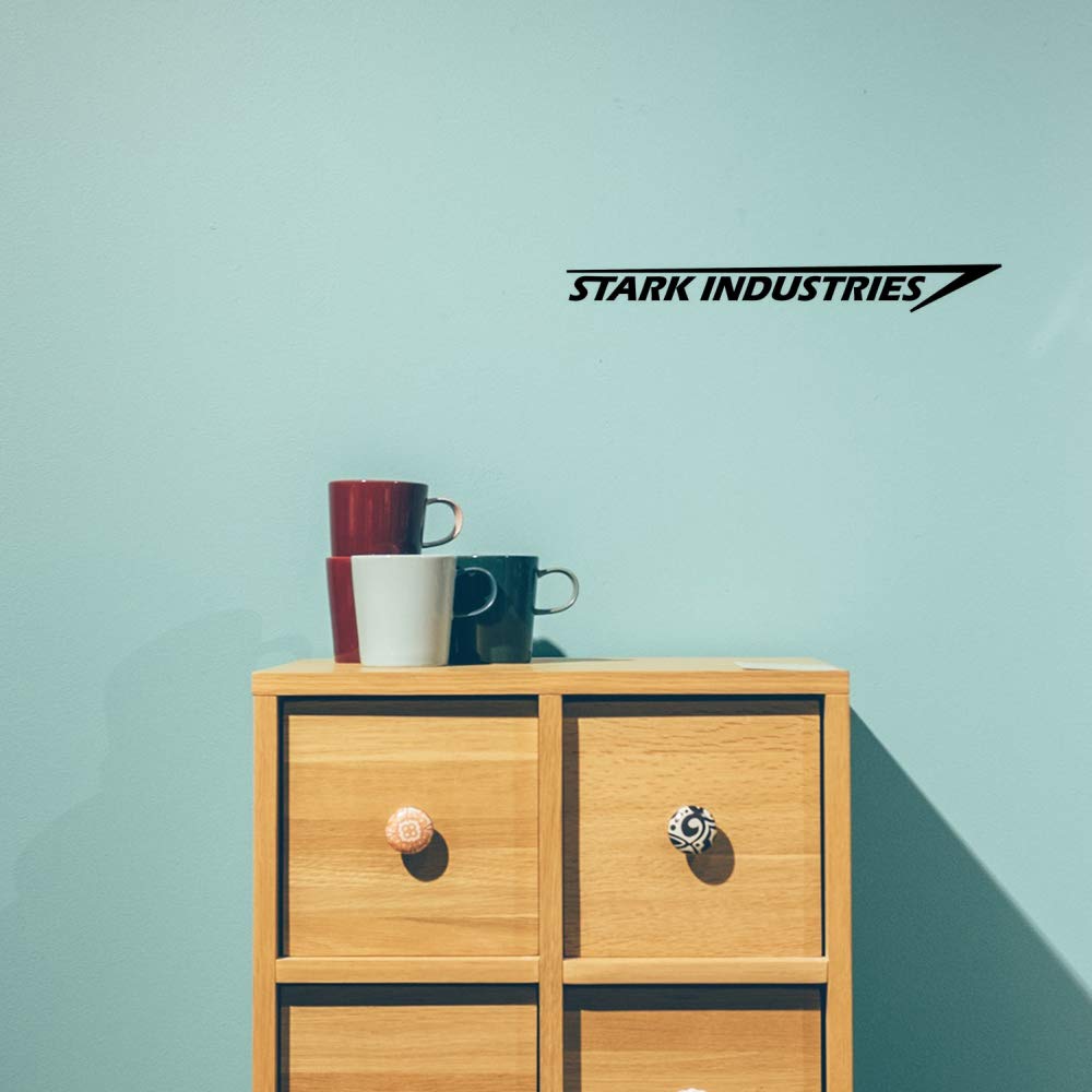 Gadgets Wrap Wall Decals 29CM Wall Stickers Black Color - (Stark Industries Avengers)