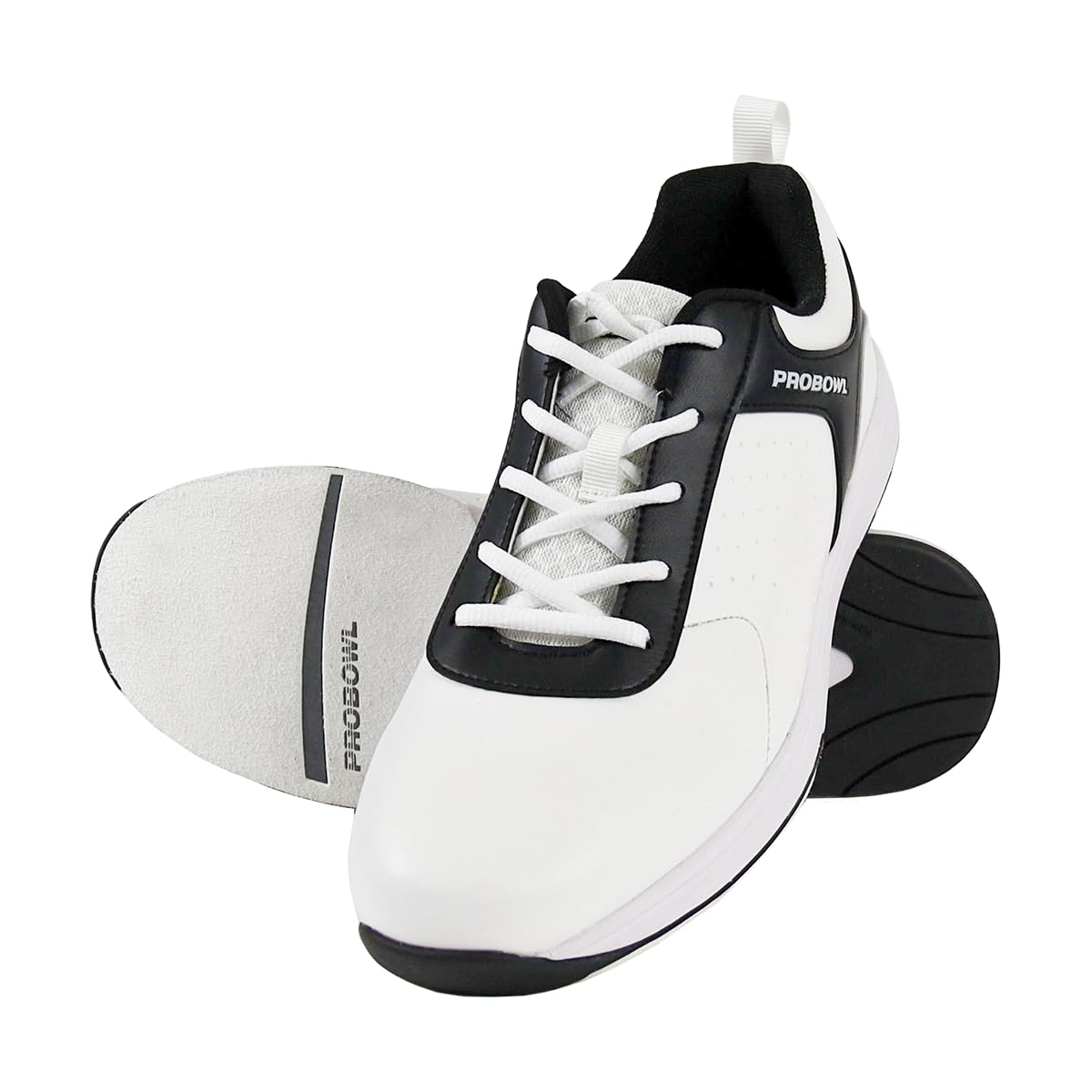 EMAX | Zapatos de bolos Hombre | Pro Bowl - Amuza | Blanco Negro | Zapato Bowling para Adulto