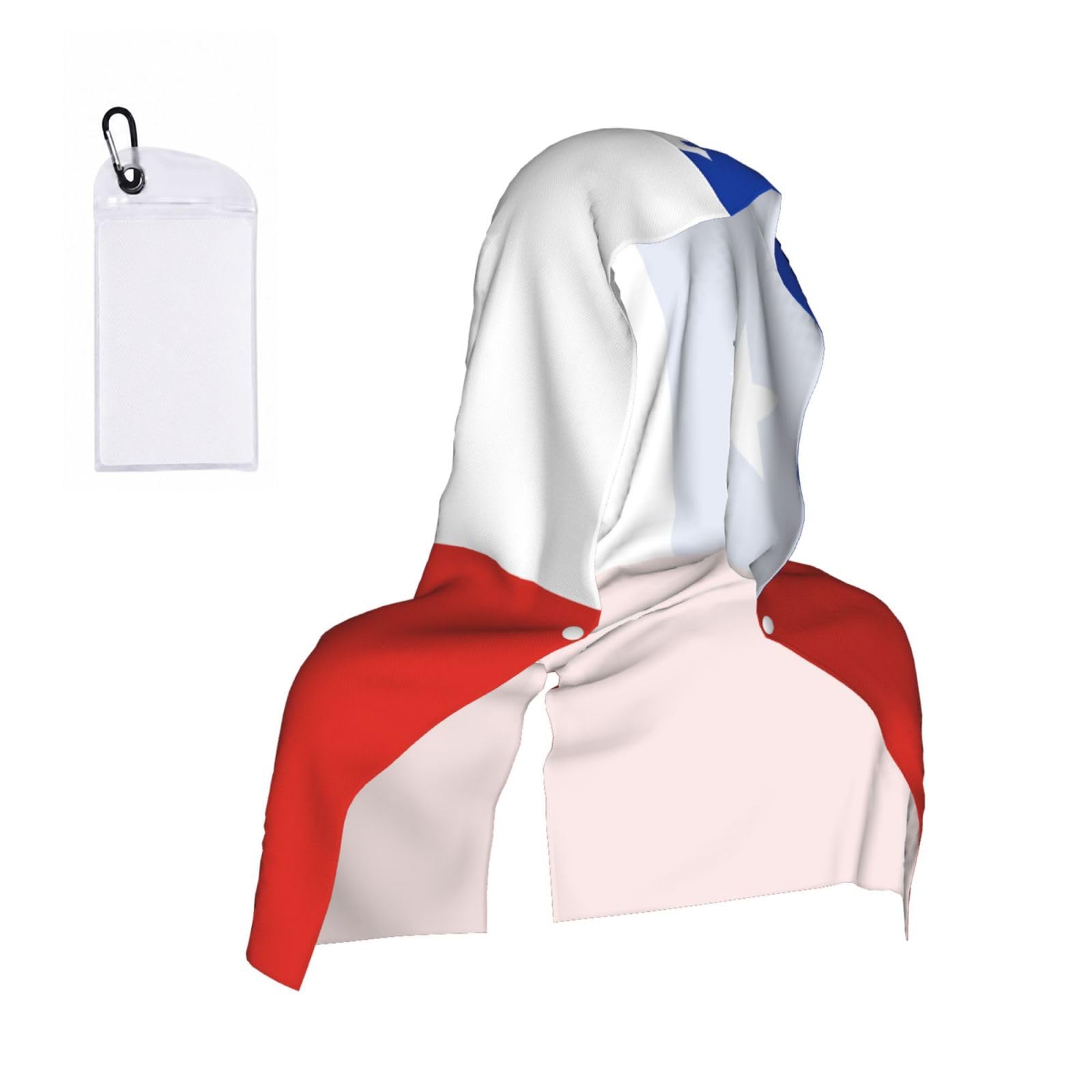 CNTDBU Flag of Chile Cooling Towel Hooded-Instant Chill Neck Cover for Sports, UV Cooling Rag for Running Gym