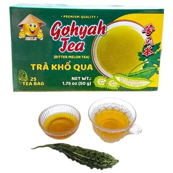 Smile Premium Quality Vietnamese Tra Kho Qua Tea, 25 Tea Bags, 1.75 oz / 50 g (Gohyah - Bitter Melon Tea) - Image 2